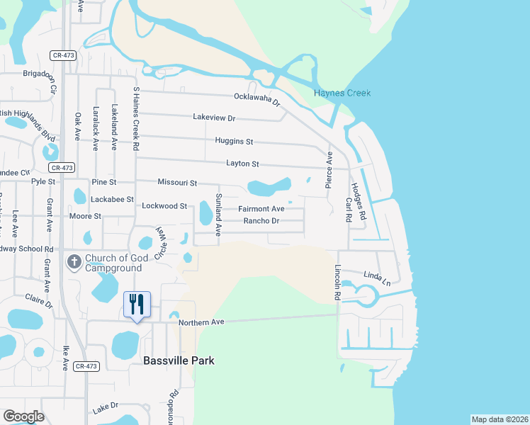 map of restaurants, bars, coffee shops, grocery stores, and more near 11714 Fairmont Avenue in Leesburg
