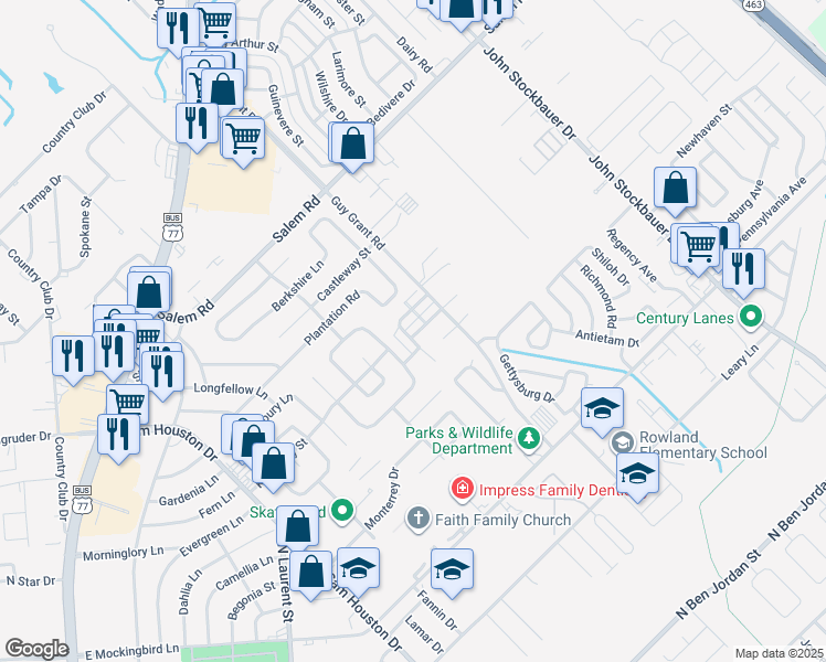 map of restaurants, bars, coffee shops, grocery stores, and more near 213 Chantilly Street in Victoria