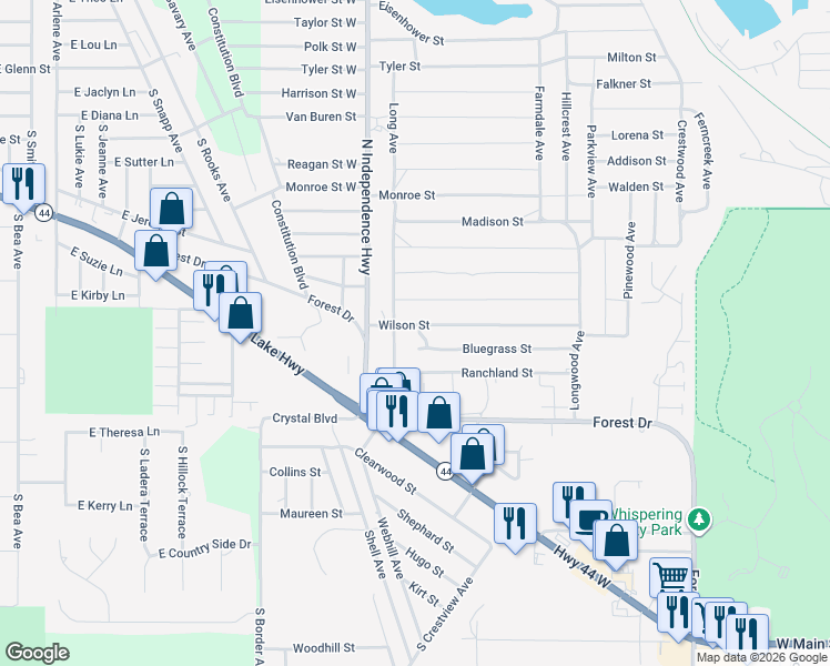 map of restaurants, bars, coffee shops, grocery stores, and more near 605 Edgewood Avenue in Inverness