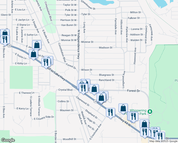 map of restaurants, bars, coffee shops, grocery stores, and more near 605 Edgewood Avenue in Inverness