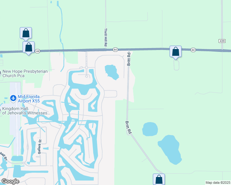 map of restaurants, bars, coffee shops, grocery stores, and more near 3034 New Haven Place in Mount Dora