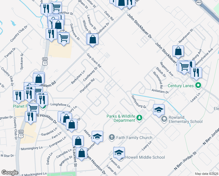 map of restaurants, bars, coffee shops, grocery stores, and more near 213 Chantilly Street in Victoria