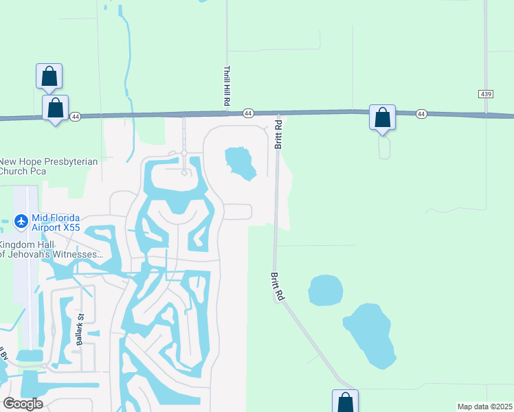 map of restaurants, bars, coffee shops, grocery stores, and more near 3034 New Haven Place in Mount Dora