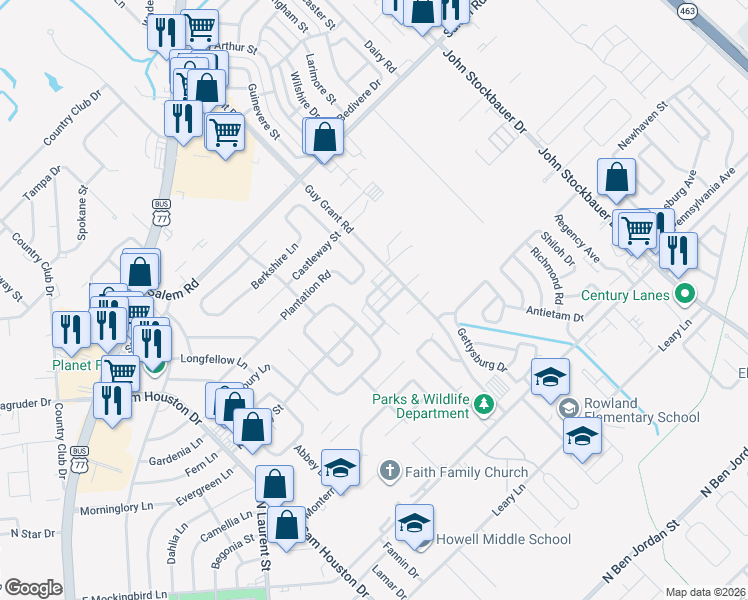 map of restaurants, bars, coffee shops, grocery stores, and more near 213 Chantilly Street in Victoria