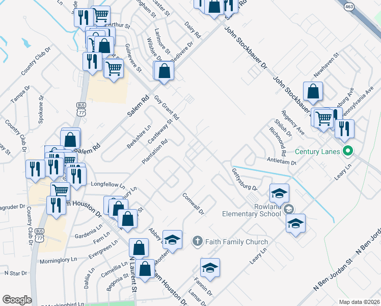 map of restaurants, bars, coffee shops, grocery stores, and more near 213 Chantilly Street in Victoria