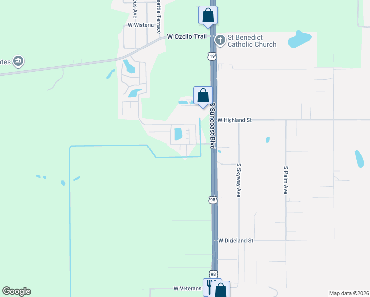 map of restaurants, bars, coffee shops, grocery stores, and more near 8924 West Sugar Bush Path in Homosassa