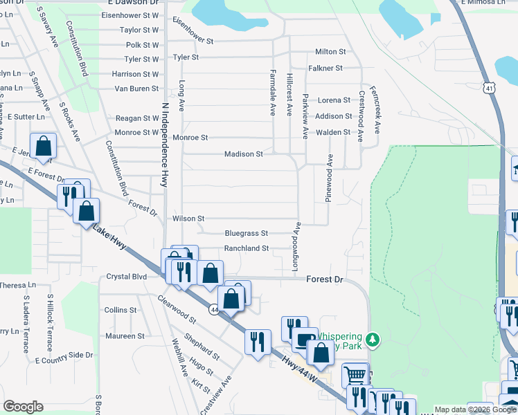 map of restaurants, bars, coffee shops, grocery stores, and more near 2218 Garfield Street in Inverness