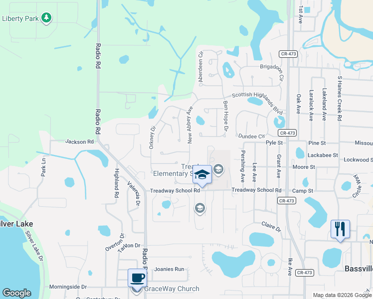 map of restaurants, bars, coffee shops, grocery stores, and more near 1629 New Abbey Avenue in Leesburg