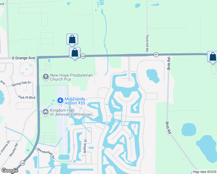 map of restaurants, bars, coffee shops, grocery stores, and more near 8059 Waterbury Way in Mount Dora