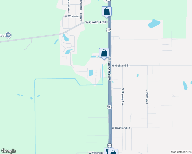 map of restaurants, bars, coffee shops, grocery stores, and more near 8924 West Sugar Bush Path in Homosassa