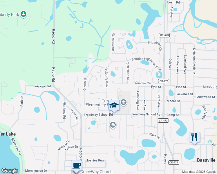 map of restaurants, bars, coffee shops, grocery stores, and more near 1629 New Abbey Avenue in Leesburg