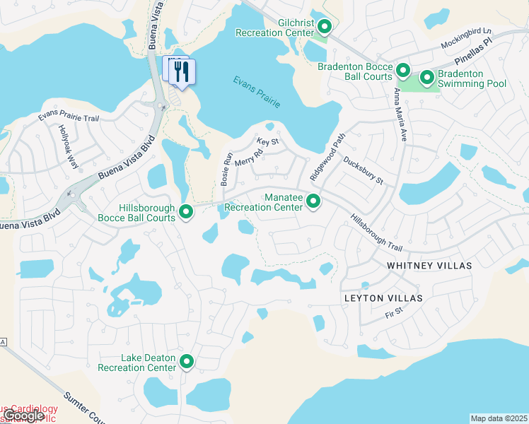 map of restaurants, bars, coffee shops, grocery stores, and more near 1644 Tango Street in The Villages