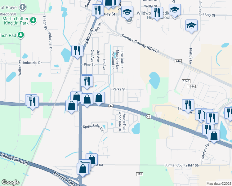 map of restaurants, bars, coffee shops, grocery stores, and more near 904 Pamela Street in Wildwood