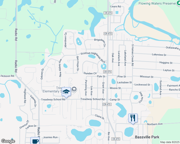 map of restaurants, bars, coffee shops, grocery stores, and more near 1026 Dundee Circle in Leesburg