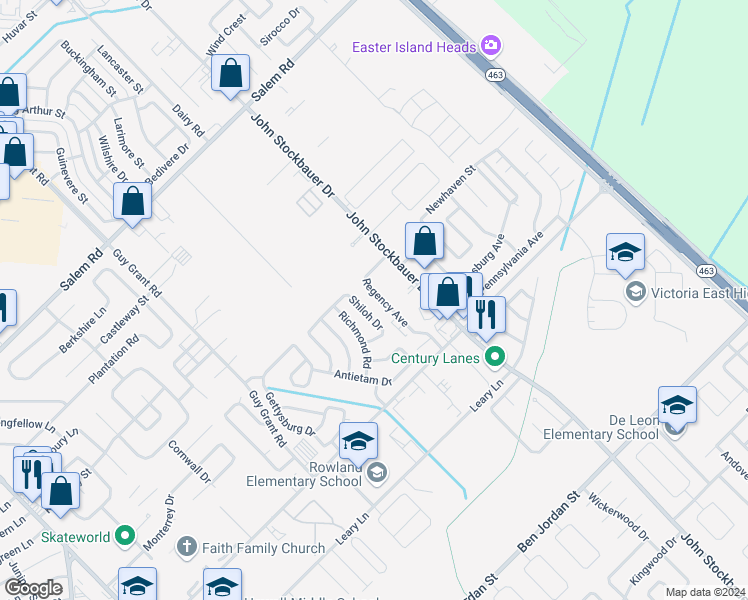 map of restaurants, bars, coffee shops, grocery stores, and more near 133 Regency Avenue in Victoria