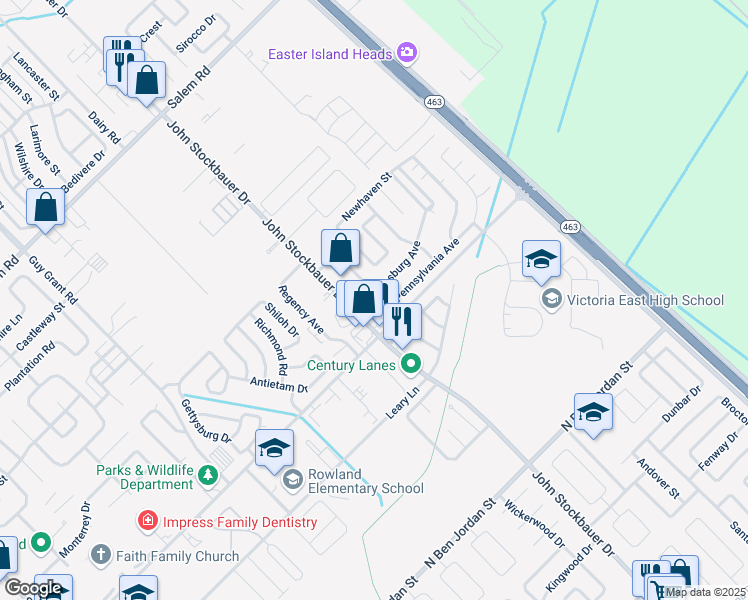 map of restaurants, bars, coffee shops, grocery stores, and more near 201 Williamsburg Avenue in Victoria