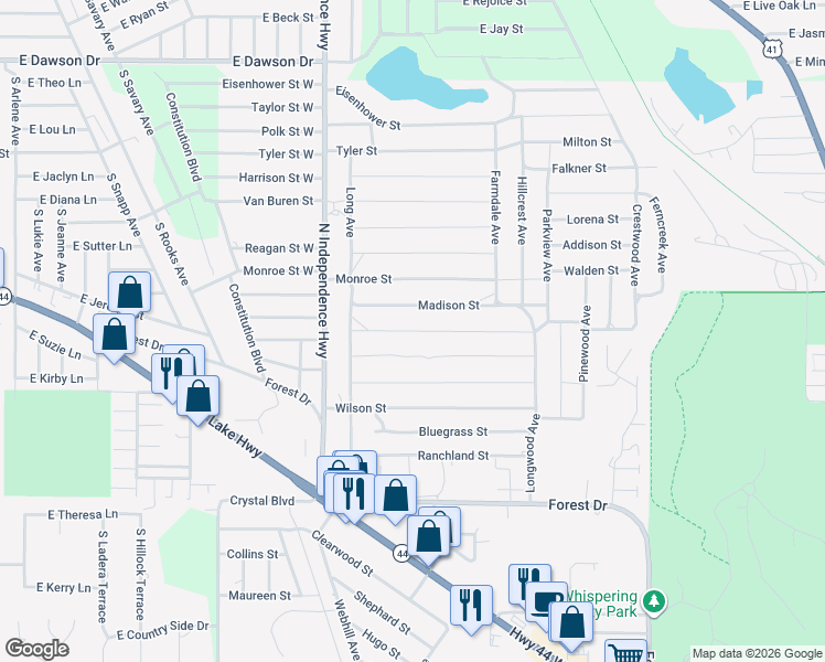 map of restaurants, bars, coffee shops, grocery stores, and more near 2504 Jefferson Street in Inverness