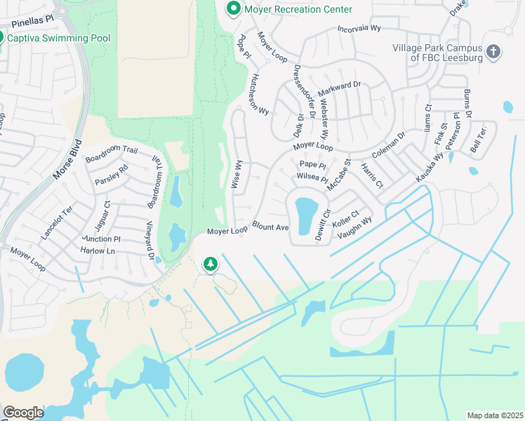 map of restaurants, bars, coffee shops, grocery stores, and more near 1143 Stradinger Street in The Villages