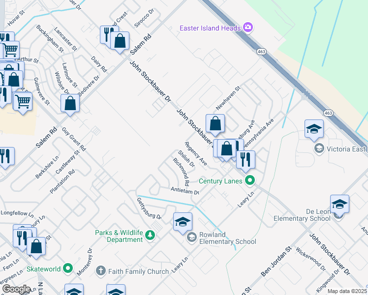 map of restaurants, bars, coffee shops, grocery stores, and more near 133 Regency Avenue in Victoria