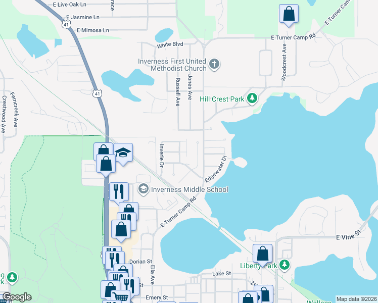 map of restaurants, bars, coffee shops, grocery stores, and more near 805 Lanark Ct in Inverness