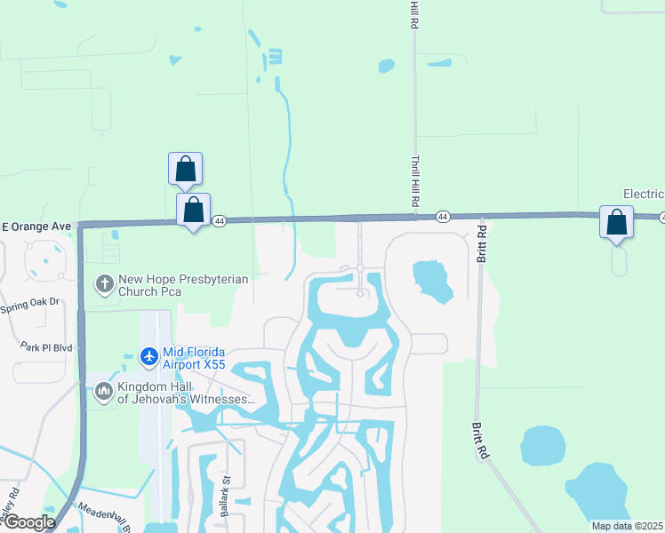 map of restaurants, bars, coffee shops, grocery stores, and more near 9021 Bridgeport Bay Circle in Mount Dora