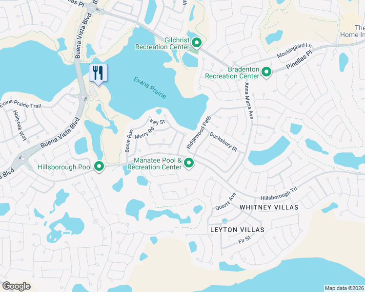 map of restaurants, bars, coffee shops, grocery stores, and more near 3431 Ichabod Way in The Villages