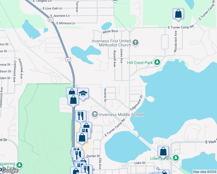 map of restaurants, bars, coffee shops, grocery stores, and more near 807 Inverie Drive in Inverness