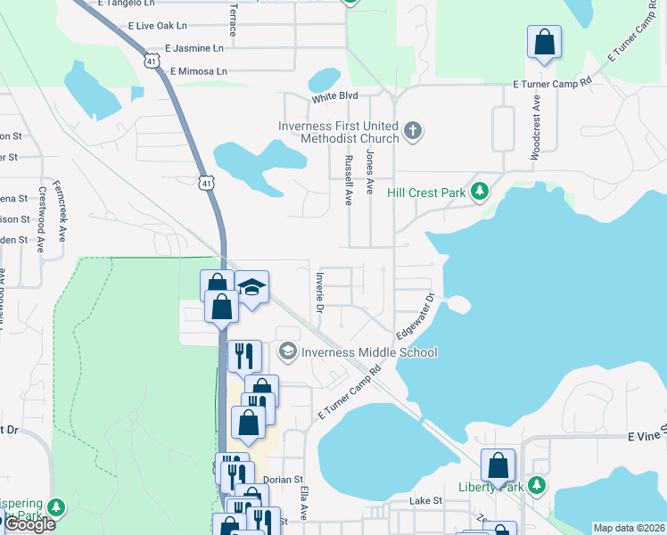 map of restaurants, bars, coffee shops, grocery stores, and more near 809 Inverie Drive in Inverness