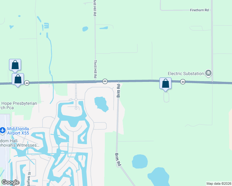map of restaurants, bars, coffee shops, grocery stores, and more near 3044 Plymouth Rock Circle in Mount Dora