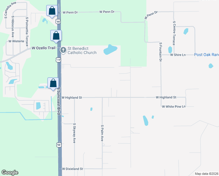 map of restaurants, bars, coffee shops, grocery stores, and more near 771 South Ebenezer Point in Homosassa