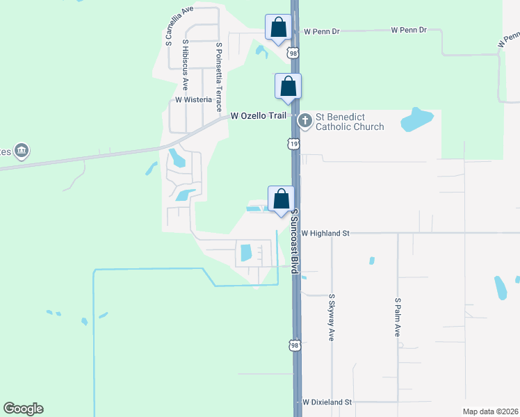 map of restaurants, bars, coffee shops, grocery stores, and more near 780 South Suncoast Boulevard in Homosassa