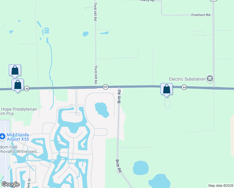 map of restaurants, bars, coffee shops, grocery stores, and more near 3044 Plymouth Rock Circle in Mount Dora
