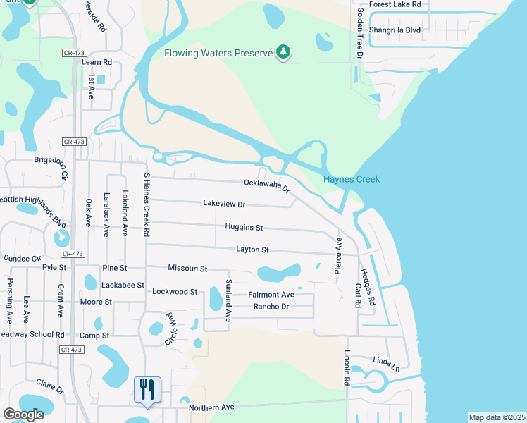 map of restaurants, bars, coffee shops, grocery stores, and more near 11642 Lakeview Drive in Leesburg