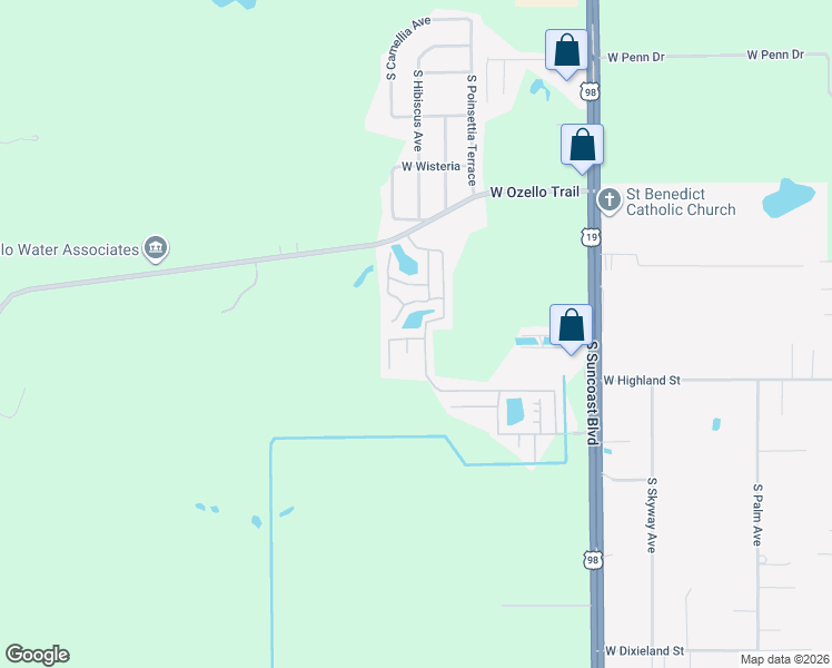 map of restaurants, bars, coffee shops, grocery stores, and more near 9167 West Whooping Crane Path in Homosassa