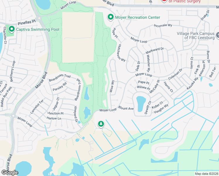 map of restaurants, bars, coffee shops, grocery stores, and more near 3424 Wise Way in The Villages