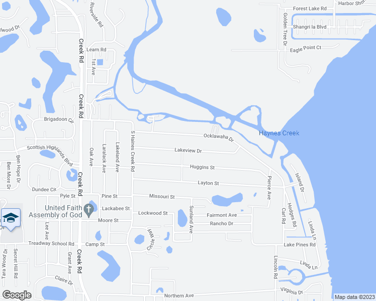 map of restaurants, bars, coffee shops, grocery stores, and more near Lakeview Drive in Leesburg