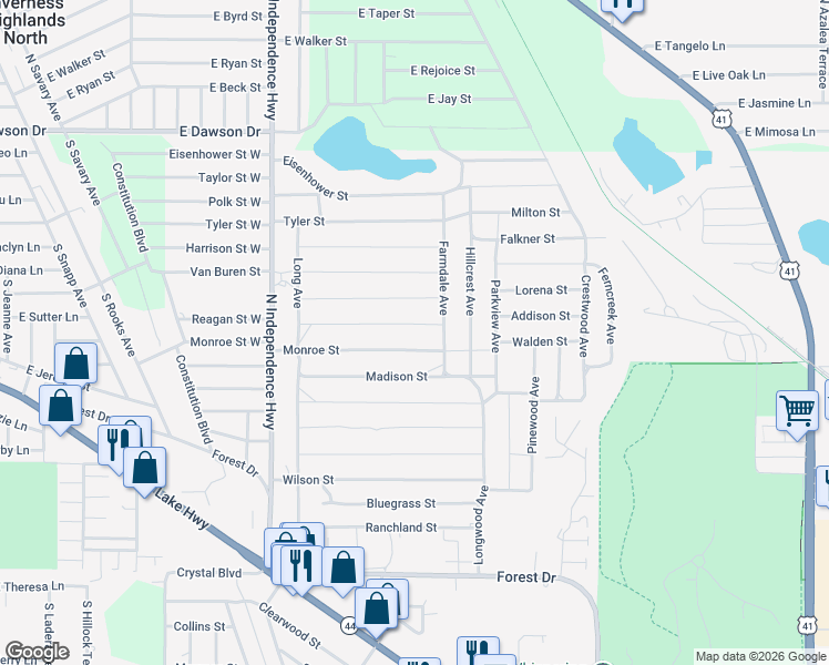map of restaurants, bars, coffee shops, grocery stores, and more near 2313 Jackson Street in Inverness
