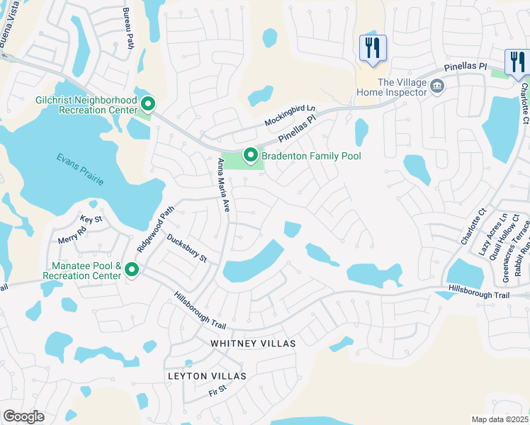 map of restaurants, bars, coffee shops, grocery stores, and more near 1266 Tangelo Lane in The Villages