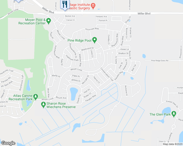 map of restaurants, bars, coffee shops, grocery stores, and more near 939 Coleman Drive in The Villages