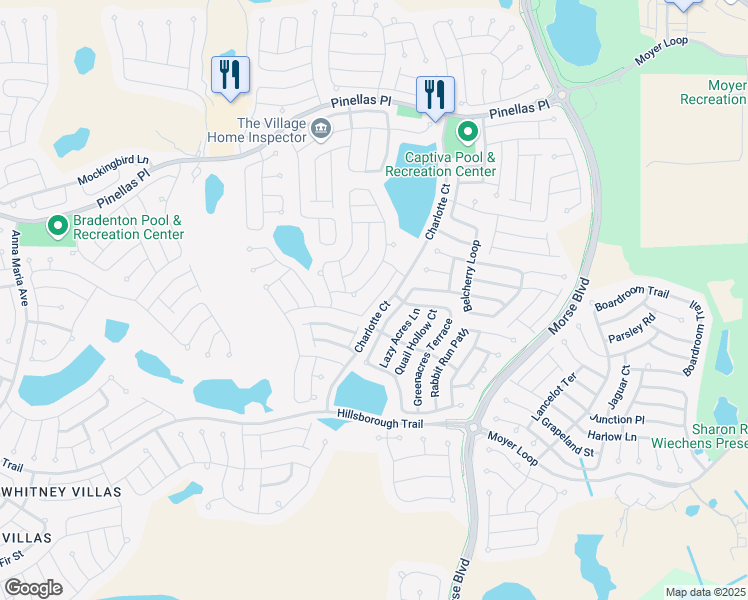 map of restaurants, bars, coffee shops, grocery stores, and more near Enisgrove Way in Wildwood