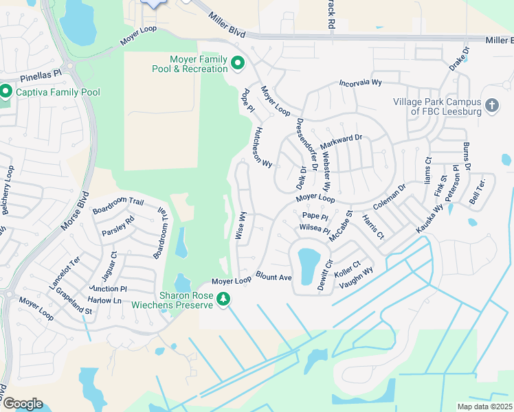 map of restaurants, bars, coffee shops, grocery stores, and more near 3262 Wise Way in The Villages