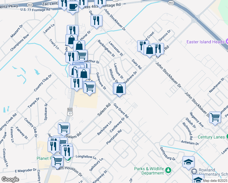 map of restaurants, bars, coffee shops, grocery stores, and more near 103 King Arthur Street in Victoria