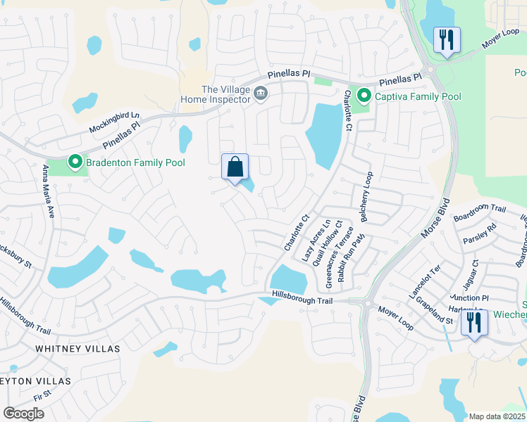 map of restaurants, bars, coffee shops, grocery stores, and more near 3343 Dalkeith Terrace in The Villages