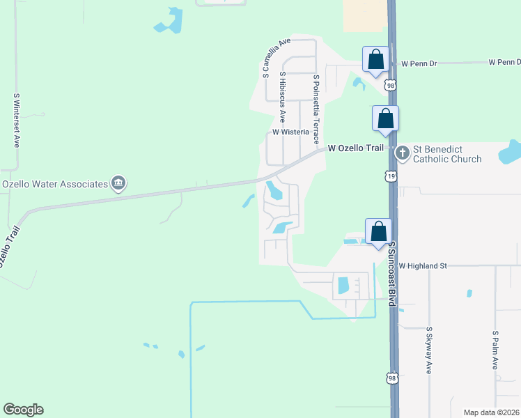 map of restaurants, bars, coffee shops, grocery stores, and more near 9190 West Pinecrest Lane in Homosassa
