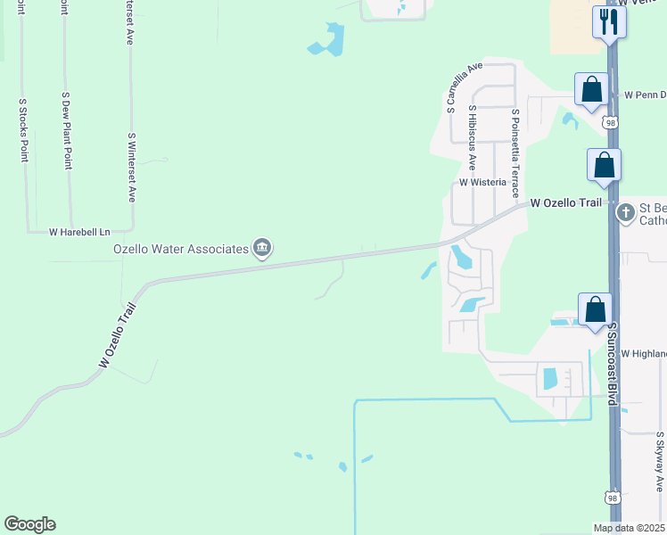 map of restaurants, bars, coffee shops, grocery stores, and more near 9574 West Ozello Trail in Crystal River