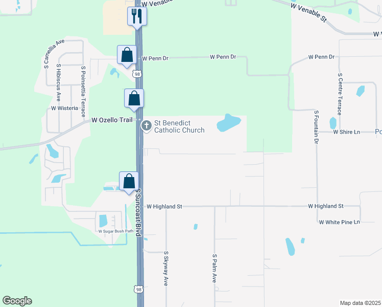 map of restaurants, bars, coffee shops, grocery stores, and more near 8505 West Kimberly Court in Homosassa