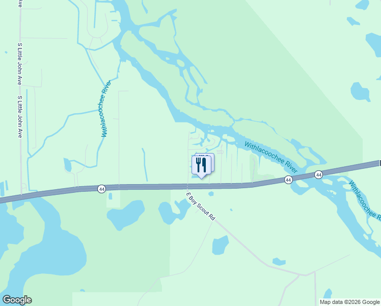 map of restaurants, bars, coffee shops, grocery stores, and more near 12295 East Birchbark Court in Inverness