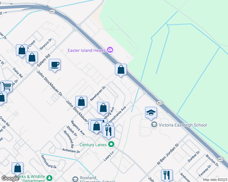 map of restaurants, bars, coffee shops, grocery stores, and more near 313 Williamsburg Avenue in Victoria