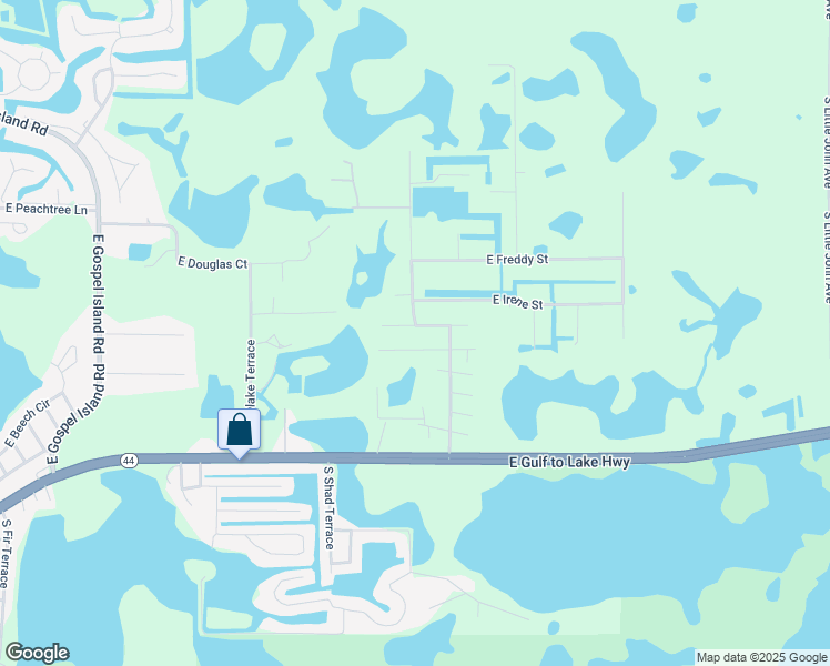 map of restaurants, bars, coffee shops, grocery stores, and more near 10404 East Victory Lane in Inverness