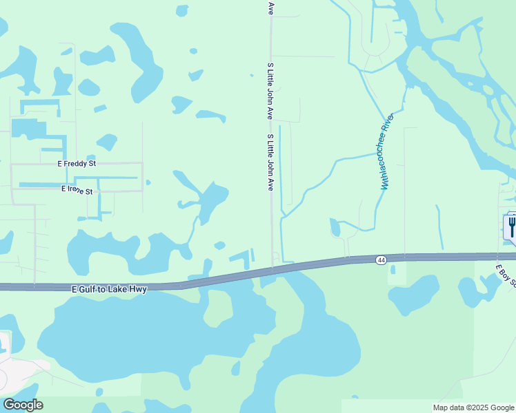 map of restaurants, bars, coffee shops, grocery stores, and more near 574 South Little John Avenue in Inverness